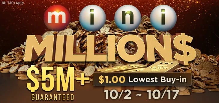5 millió dolláros garantált mini MILLION$ versenysorozat indult október 2-án