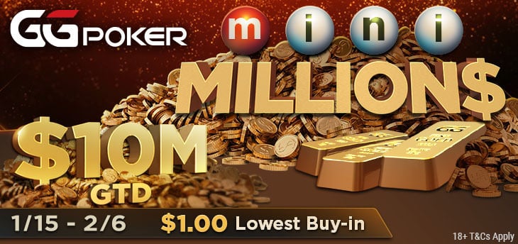 Legalább $ 10 millió dollár nyeremény a GGPoker mini MILLION$ versenysorozatán